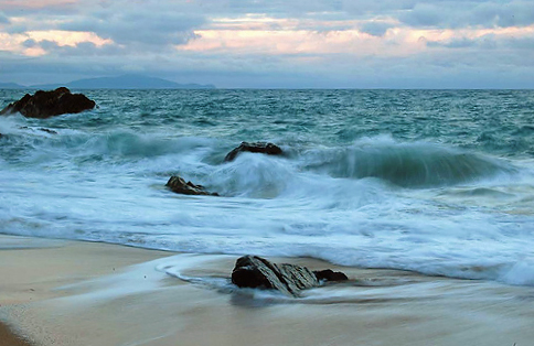 example of a good horizon in beach photography