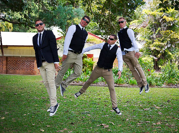 group of people jumping