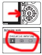 example of metering mode menu on canon 400D SLR