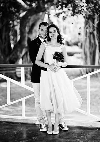 black and white wedding photo