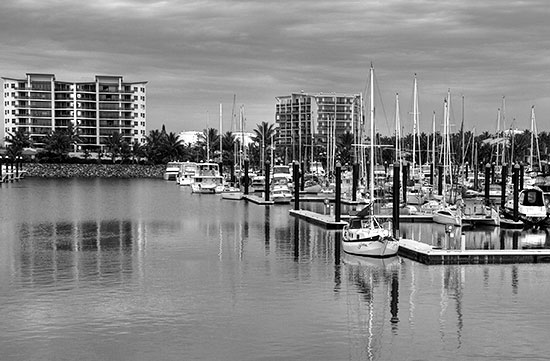 black and white landscape photography scene.