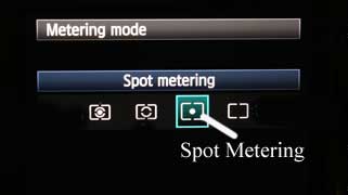 camera spot metering Example