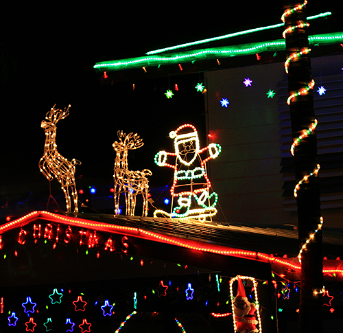 Ejemplo de luces navideñas fotografiadas con un objetivo macro